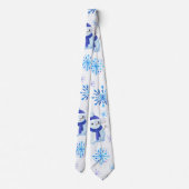 Kerstmis Sneeuwvlokken, sneeuwpoppen en pinguïns Stropdas (Achterkant)