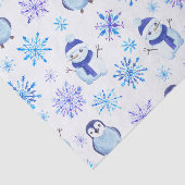 Kerstmis Sneeuwvlokken, sneeuwpoppen en pinguïns Tissuepapier (Detail)