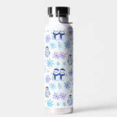 Kerstmis Sneeuwvlokken, sneeuwpoppen en pinguïns Waterfles (Links)