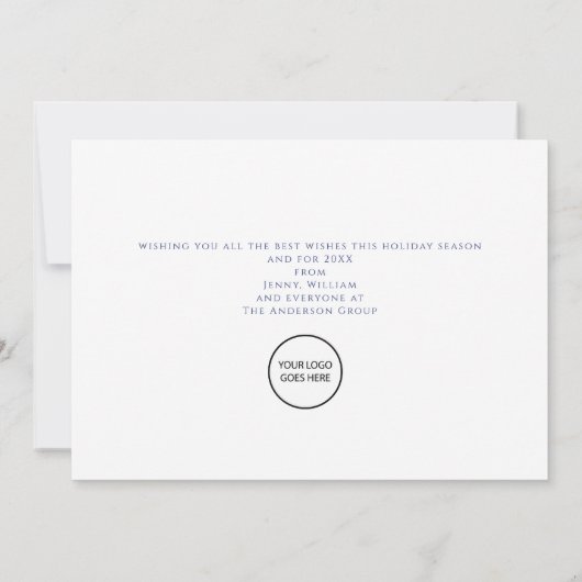 Kerstmis Sneeuwvlokken Zakelijk Logo Feestdagenkaart (Achterkant)