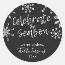 Kerstmis Sneeuwvlokken Zilveren Glitter Favor Tag