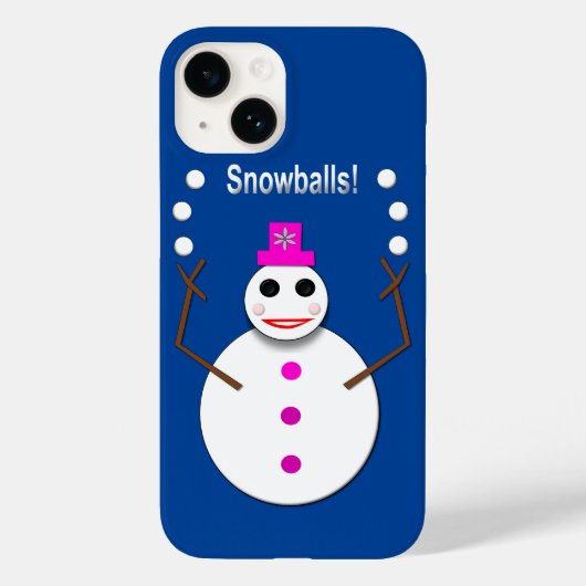 Kerstmis Sneeuwvrouw Jongleert met Sneeuwballen Gr Case-Mate iPhone Case (Achterkant)