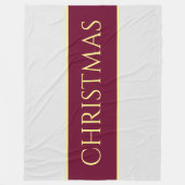 KERSTMIS Sneeuwwitje Feestelijke Bourgogne Strepen Fleece Deken (Voorkant)