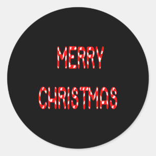 Kerstmis Snoep Cane Lettertype Meisjes Jongens Ronde Sticker