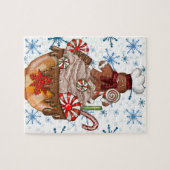 Kerstmis-snoep en ontbijtkoek legpuzzel (Horizontaal)