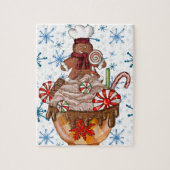 Kerstmis-snoep en ontbijtkoek legpuzzel (Verticaal)