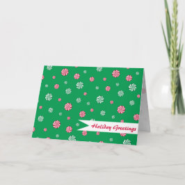 Kerstmis Snoep Green Holiday Greetings Feestdagen Kaart