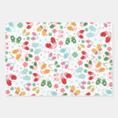 Kerstmis Snoep Mittens roze roze roze patroon Inpakpapier Vel (Voorkant)