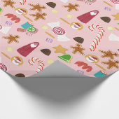 Kerstmis Snoep Peppermint Candy Canes Cadeaupapier (Hoek)