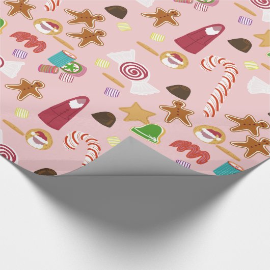 Kerstmis Snoep Peppermint Candy Canes Cadeaupapier (Hoek)