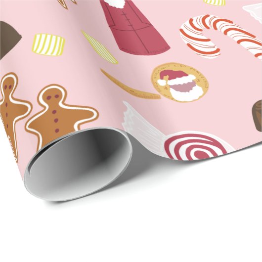 Kerstmis Snoep Peppermint Candy Canes Cadeaupapier (Rol Hoek)