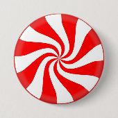 Kerstmis Snoep Peppermint Ronde Button 7,6 Cm (Voorkant)