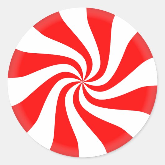 Kerstmis Snoep Peppermint Ronde Sticker (Voorkant)