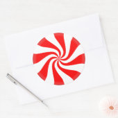 Kerstmis Snoep Peppermint Ronde Sticker (Envelop)