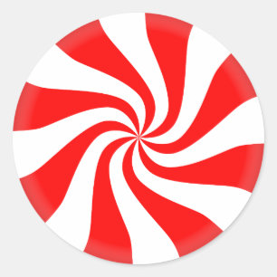 Kerstmis Snoep Peppermint Ronde Sticker