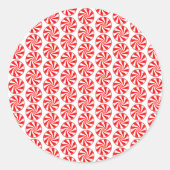 Kerstmis Snoep Peppermint Ronde Sticker (Voorkant)