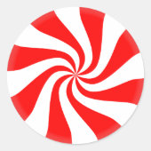 Kerstmis Snoep Peppermint Ronde Sticker (Voorkant)