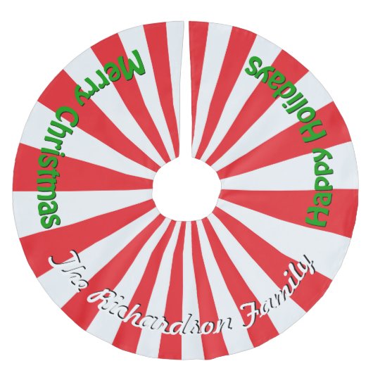 Kerstmis Snoep PERSONALIZE FAMILIZE NAAM Tree Skir Kerstboom Rok (Voorkant)