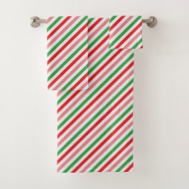 Kerstmis Snoep Stripe Bathroom Bad Handdoek