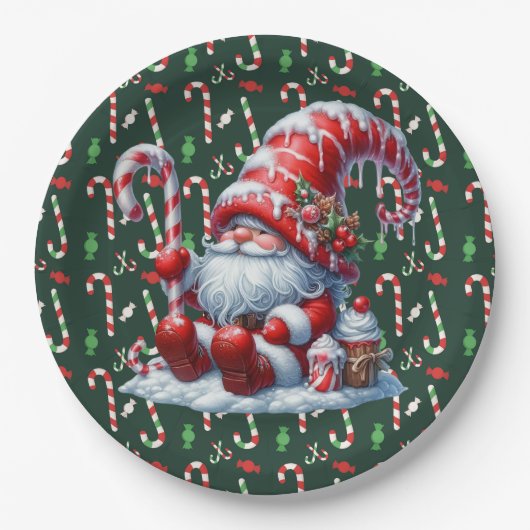 Kerstmis Snoepgoed Papieren Bordje (Voorkant)