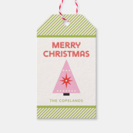 Kerstmis Snoepstripes op Maat Cadeaulabel