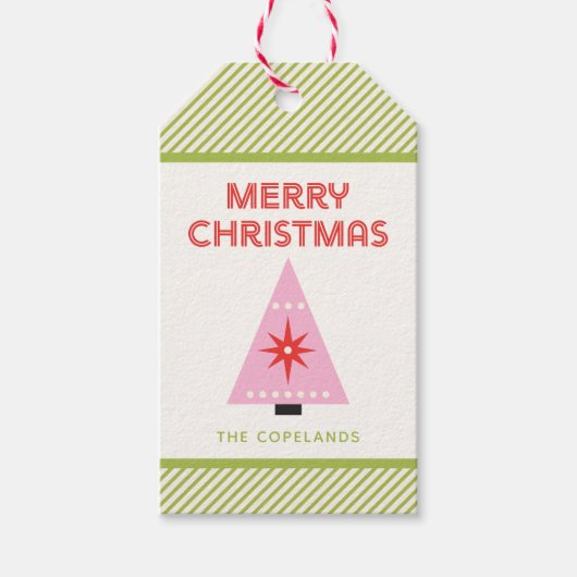 Kerstmis Snoepstripes op Maat Cadeaulabel (Voorkant)