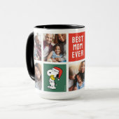 Kerstmis Snoopy & Woodstock | Beste Mam - Collage Mok (Voorkant links)