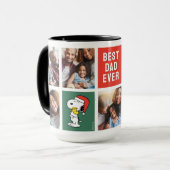 Kerstmis Snoopy & Woodstock | Beste pap - Collage Mok (Voorkant links)