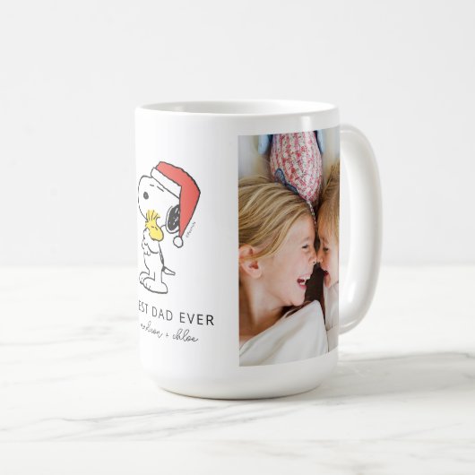 Kerstmis Snoopy & Woodstock | Beste pap - Foto Koffiemok (Voorkant rechts)