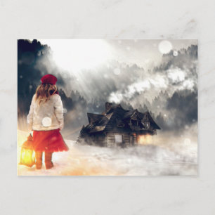 Kerstmis: Snow House Briefkaart