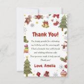 Kerstmis Snowan verjaardagsfeestje Bedankkaart (Voorkant)