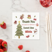 Kerstmis Snowan verjaardagsfeestje Servet (Insitu)