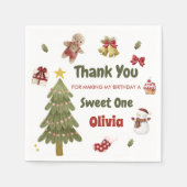 Kerstmis Snowan verjaardagsfeestje Servet (Voorkant)