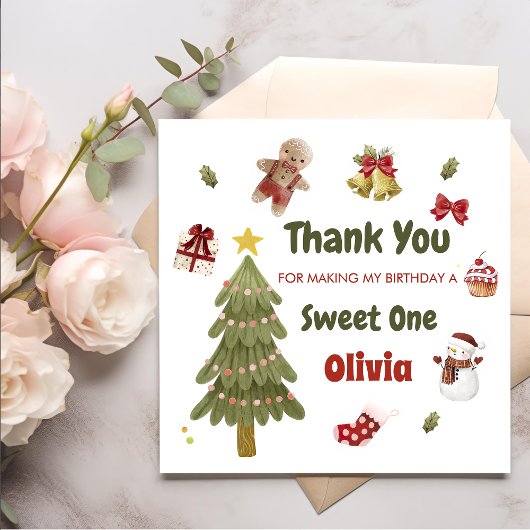 Kerstmis Snowan verjaardagsfeestje Servet