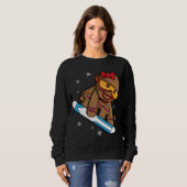 Kerstmis Snowboarden Gingerbread Meisje Trui (Voorkant volledig)