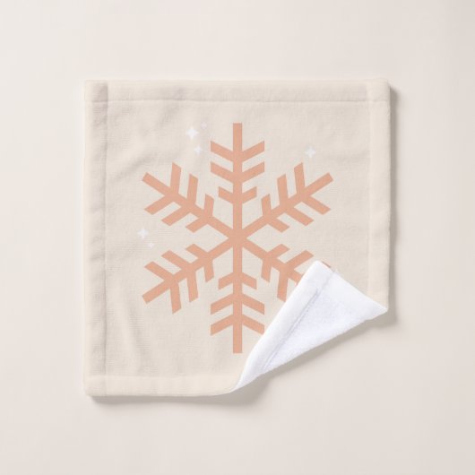 Kerstmis Snowflake Beige Bad Handdoek (Wasdoekje)