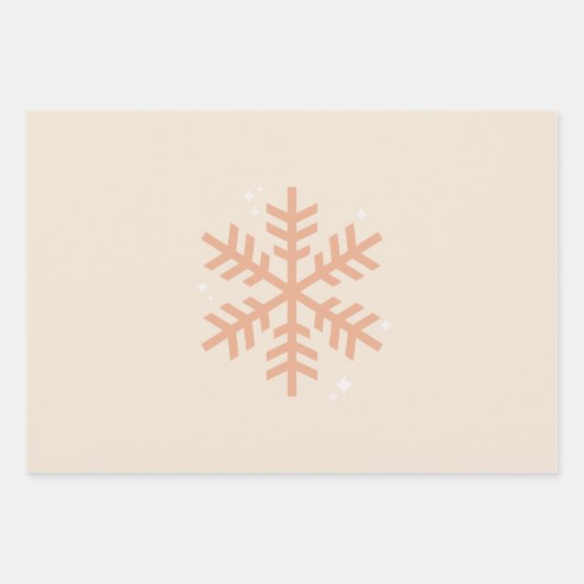 Kerstmis Snowflake Beige Inpakpapier Vel (Voorkant 2)