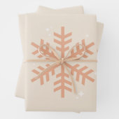 Kerstmis Snowflake Beige Inpakpapier Vel (In situ)