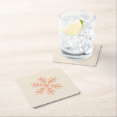 Kerstmis Snowflake Beige Kartonnen Onderzetters (Insitu)