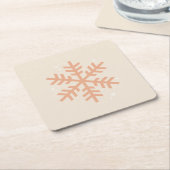 Kerstmis Snowflake Beige Kartonnen Onderzetters (Schuin)