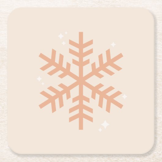 Kerstmis Snowflake Beige Kartonnen Onderzetters (Voorkant)