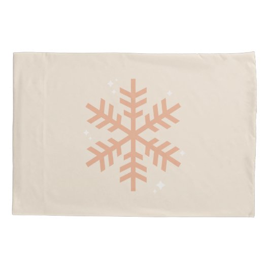 Kerstmis Snowflake Beige Kussensloop (Achterkant)