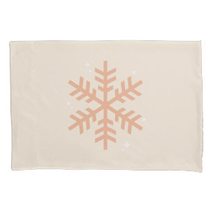 Kerstmis Snowflake Beige Kussensloop