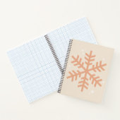 Kerstmis Snowflake Beige Notitieboek (Binnen)