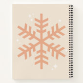 Kerstmis Snowflake Beige Notitieboek (Achterkant)