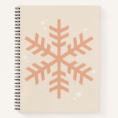 Kerstmis Snowflake Beige Notitieboek (Voorkant)