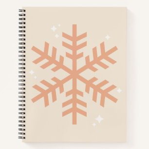 Kerstmis Snowflake Beige Notitieboek