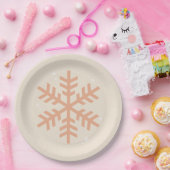 Kerstmis Snowflake Beige Papieren Bordje (Feest)