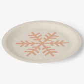 Kerstmis Snowflake Beige Papieren Bordje (Gekanteld)