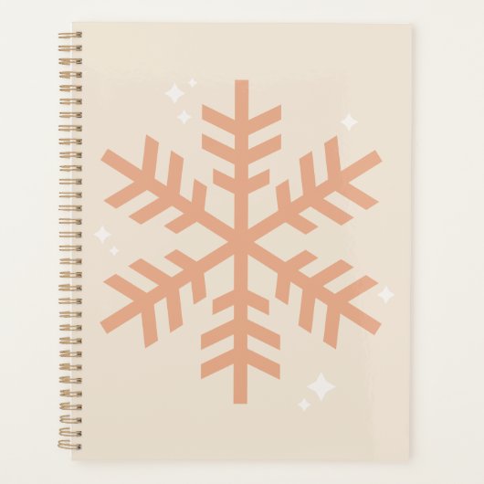 Kerstmis Snowflake Beige Planner (Voorkant)